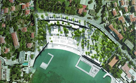 Beach and Recreational area of the Sumartin Bay, Dubrovnik