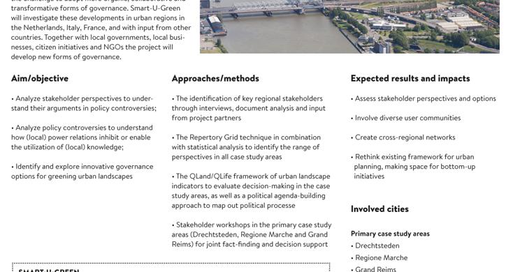 SMART-U-GREEN - Governing conflicting perspectives on transformations in the urban rural continuum
