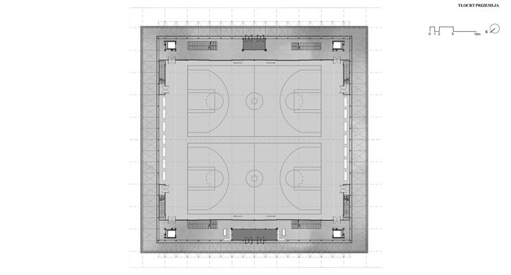 Arhitektura dvorane: Prefabricated Palace Petrinja