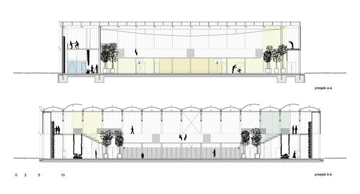 Arhitektura dvorane: Prefabricated Palace Petrinja