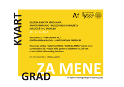  "KVART ZA MENE / GRAD ZA MENE" – od mjerila urbanog detalja do mjerila grada