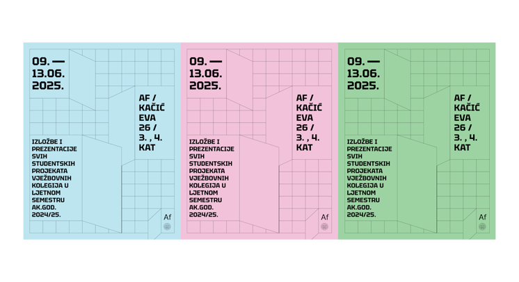 Završne izložbe i prezentacije studentskih projekata vježbovnih kolegija ljetnog semestra 24./25. 