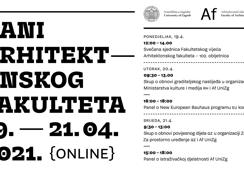 DANI  ARHITEKTONSKOG  FAKULTETA 19. — 21. 04.  2021. {online}