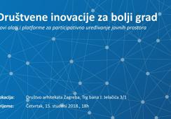 Tribina "Društvene inovacije za bolji grad", DAZ 15.11. u 18